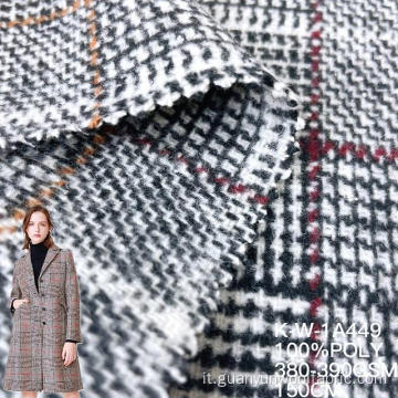 Tessuto di fantasia in poliestere in lana di tweed per cappotto